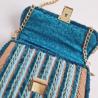 Thumbnail for Geweven crossbody tas | Lichtblauw, petrol, turquoise, lichtbruin en goud