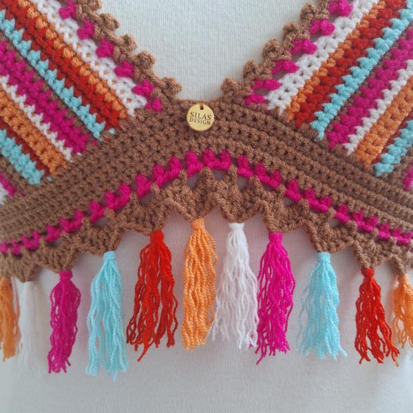 Gehaakt topje 'Gigi top tropisch'