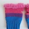 Thumbnail for Gehaakte handschoenen - gehaakte vingerloze handschoenen | Biseksuele Pride vlag