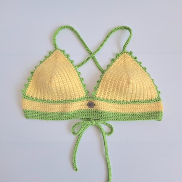 Gehaakt topje | Geel en groen