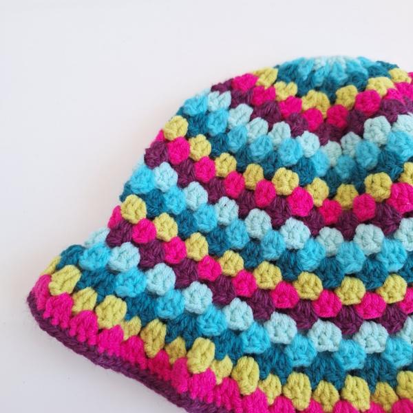 Gehaakte bucket hat | Mintgroen, turquoise, petrol, limegroen, knalroze en aubergine paars