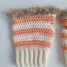 Thumbnail for Gehaakte handschoenen - gehaakte vingerloze handschoenen | Crème, pasteloranje en beige