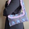 Thumbnail for Gehaakte tas | Lila, turquoise, paars en grijs imitatiebont