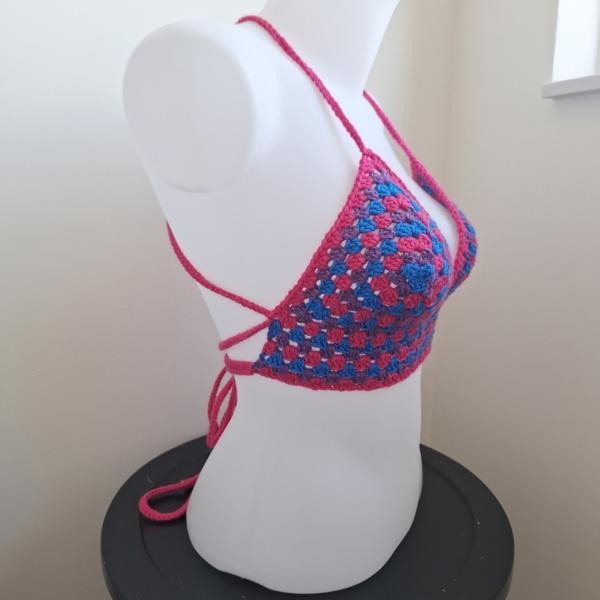 Gehaakt topje 'Pride biseksuele vlag'