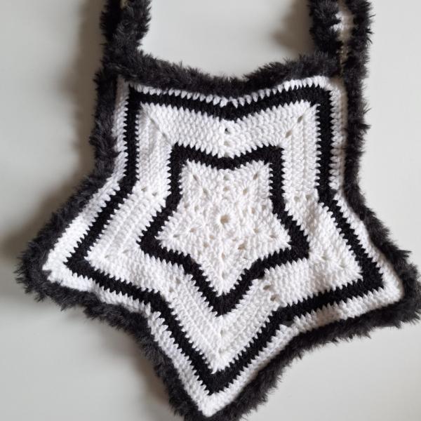 Gehaakte tas | Zwart en witte ster