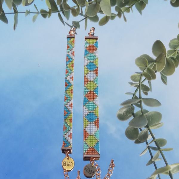 Geweven kralen armband 'Boho-chic zigzag'