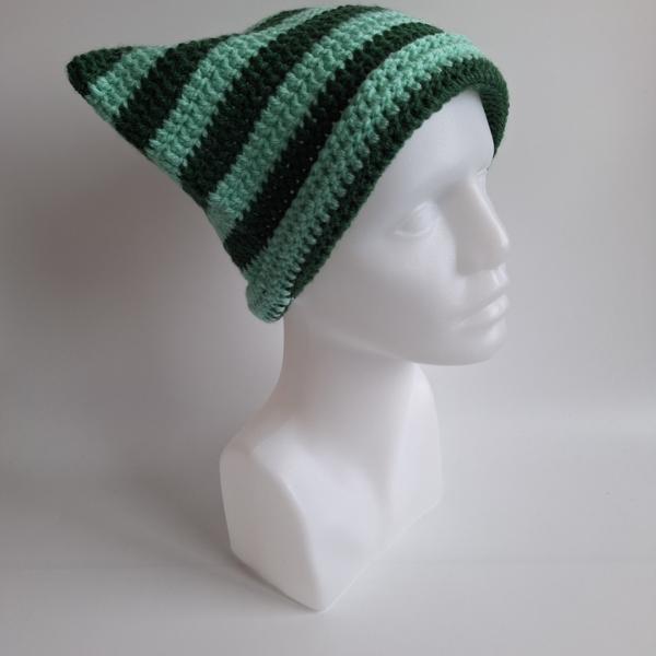 Gehaakte muts | Donkergroen en lichtgroen