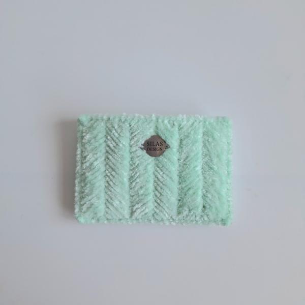 Geweven pasjeshouder | Mintgroen velvet look