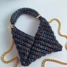 Thumbnail for Gehaakte crossbody tas 'Metallic zwart regenboog'