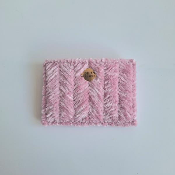 Geweven pasjeshouder | Poeder roze velvet look