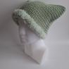 Thumbnail for Gehaakte muts met imitatiebont | Sagegroen