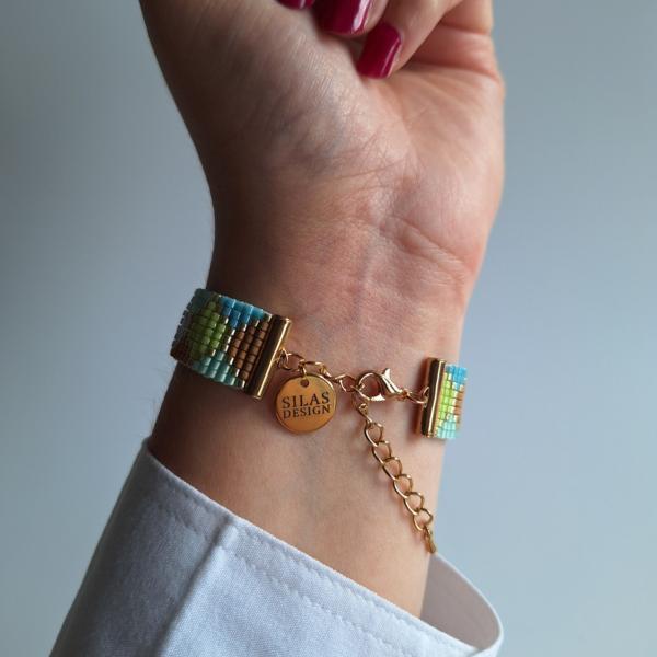 Geweven kralen armband 'Boho-chic hexagon'