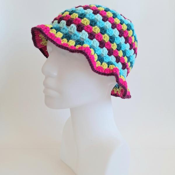 Gehaakte bucket hat | Mintgroen, turquoise, petrol, limegroen, knalroze en aubergine paars