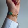 Thumbnail for Geweven kralen armband | Blauw en groen glas-in-lood
