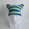 Thumbnail for Gehaakte muts | Kobaltblauw en lichtgroen