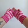 Thumbnail for Gehaakte handschoenen - gehaakte vingerloze handschoenen | Knalroze en lichtroze