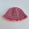 Thumbnail for Gehaakte bucket hat | Koraal, lavendel en mauve