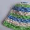 Thumbnail for Gehaakt baby zonnehoedje 'Groen, blauw en crème'