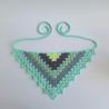 Thumbnail for Gehaakte bandana | Limegroen, donkerpaars, eucalyptus, grijsblauw en mintgroen