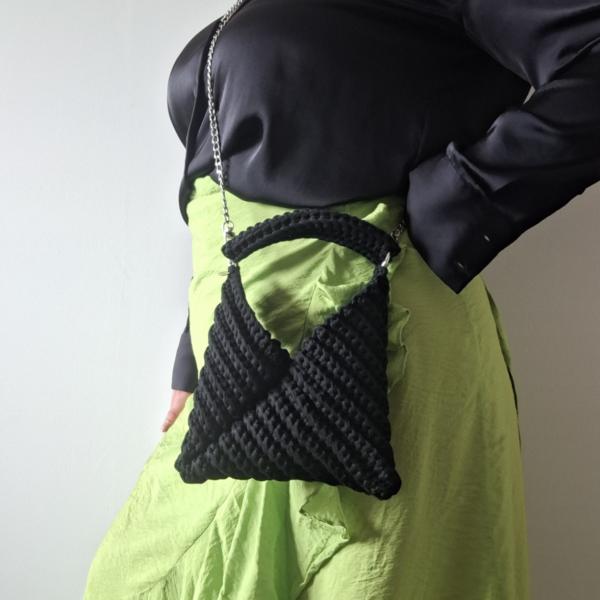 Gehaakte crossbody tas | Zwart