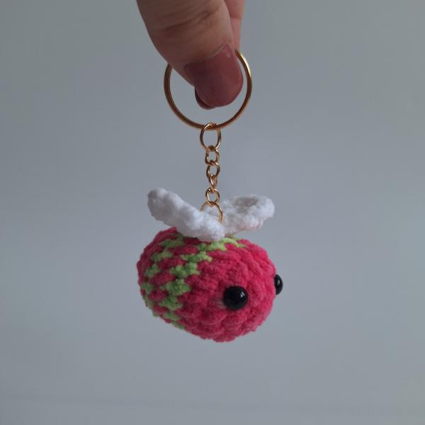 Gehaakte sleutelhanger 'Watermeloen bij'