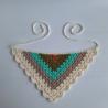 Thumbnail for Gehaakte bandana 'Crème, beige en turquoise'