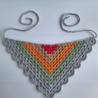 Thumbnail for Gehaakte bandana 'Lichtgrijs, oranje en knalroze'