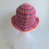 Thumbnail for Gehaakte bucket hat | Koraal, lavendel en mauve