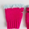 Thumbnail for Gehaakte handschoenen - gehaakte vingerloze handschoenen | Knalroze en lichtblauw