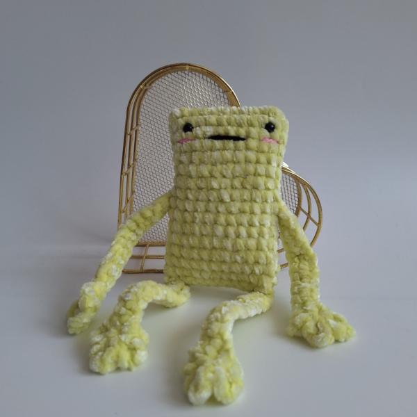 Gehaakte knuffel 'Gele kikker'