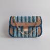 Thumbnail for Geweven crossbody tas | Lichtblauw, petrol, turquoise, lichtbruin en goud