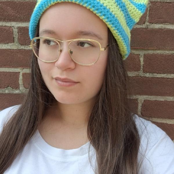 Gehaakte muts | Limegroen en turquoise