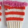 Thumbnail for Gehaakte handschoenen - gehaakte vingerloze handschoenen | Crème, koraaloranje en Barbie roze