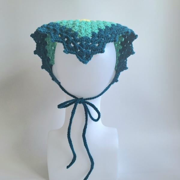 Gehaakte bandana | Mintgroen, pastel geel, turquoise en petrol
