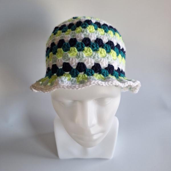 Gehaakte bucket hat 'Kiwi'
