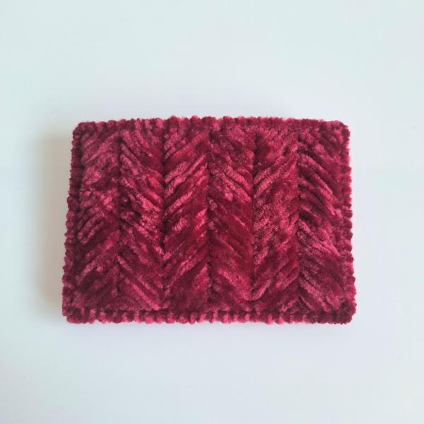 Geweven pasjeshouder | Wijnrood velvet look