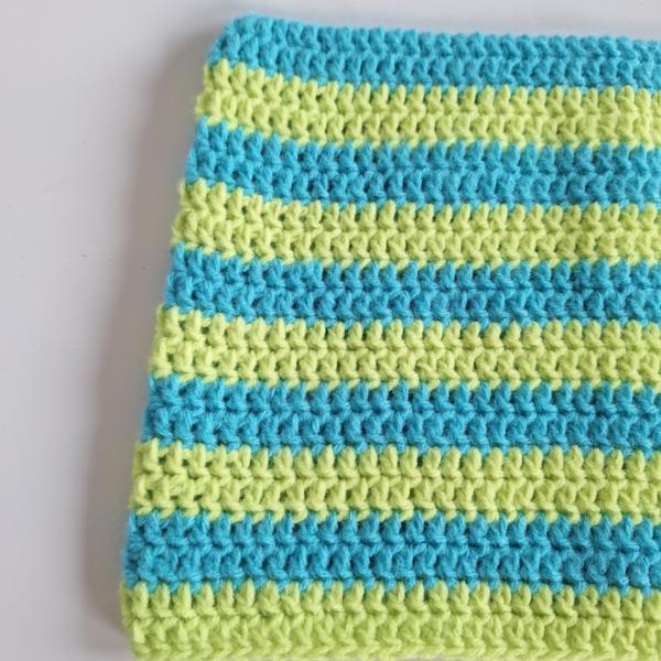 Gehaakte muts | Limegroen en turquoise