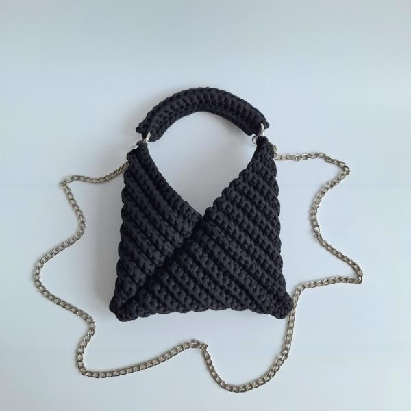 Gehaakte crossbody tas | Zwart