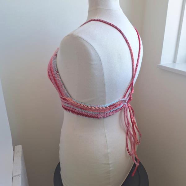 Gehaakt topje 'Boho top ombre paars en roze'