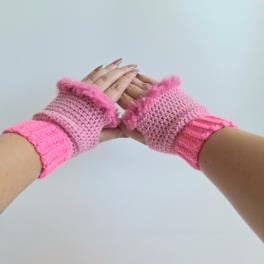 Gehaakte handschoenen - gehaakte vingerloze handschoenen | Barbie girl