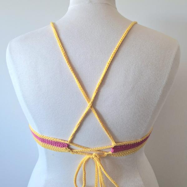 Gehaakt topje | Roze en geel