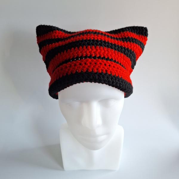 Gehaakte muts | Zwart en rood