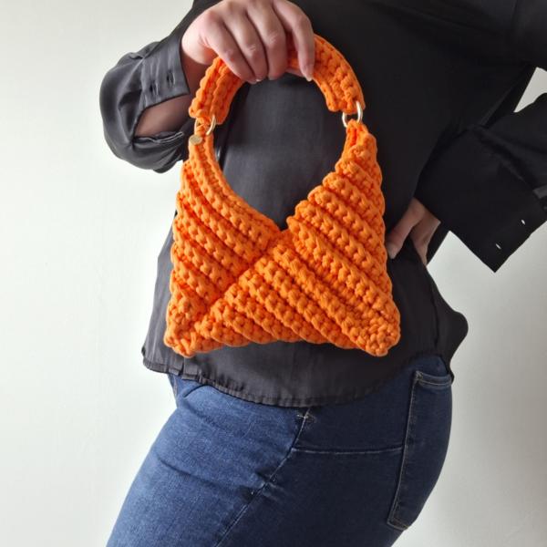 Gehaakte crossbody tas 'Oranje'