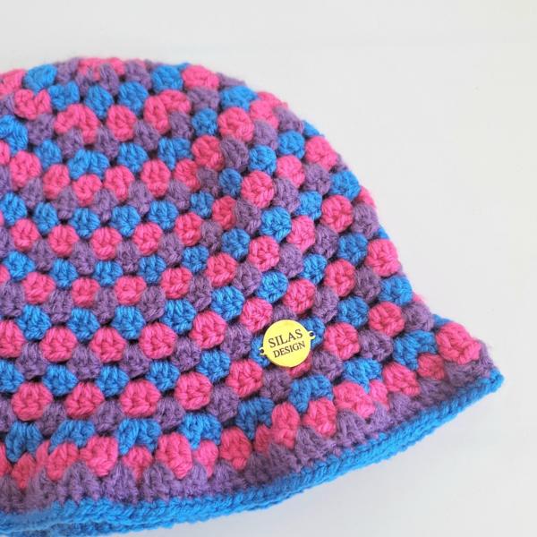 Gehaakte bucket hat | Pride biseksuele vlag
