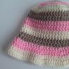 Thumbnail for Gehaakt baby zonnehoedje 'Roze, crème en beige'