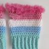 Thumbnail for Gehaakte handschoenen - gehaakte vingerloze handschoenen | Mintgroen, lichtblauw, wit, lichtroze en barbieroze