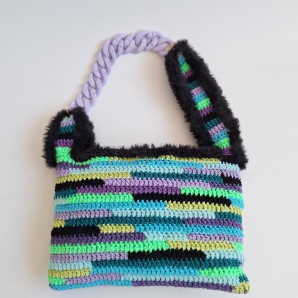 Gehaakte asymmetrische tas paars