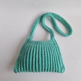 Gehaakte chunky tas | mintgroen