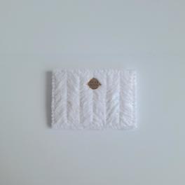 Geweven pasjeshouder | Wit velvet look