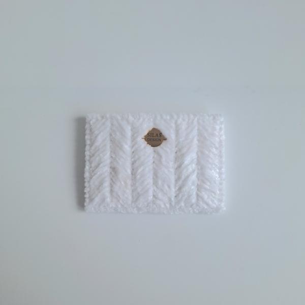 Geweven pasjeshouder | Wit velvet look